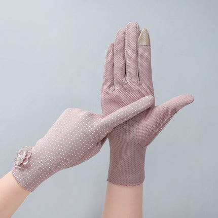 Women's Elegant Polka Dot Patterned Gloves - Wnkrs