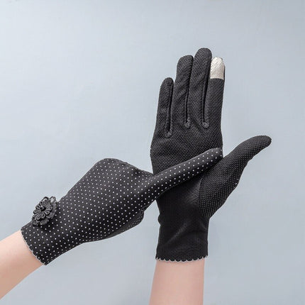 Women's Elegant Polka Dot Patterned Gloves - Wnkrs