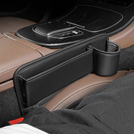 Luxury PU Leather Car Seat Gap Organizer with Cup Holder - Wnkrs