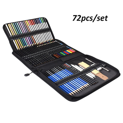 Sketch Drawing Color Pencil Set Charcoal Art Brush Set 72 Piece Painting Set - Wnkrs