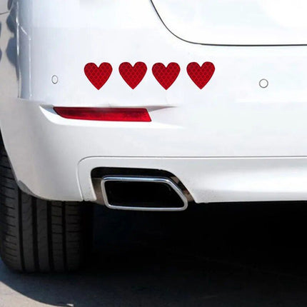 Heart-Shaped Reflective Safety Decals for Cars & Bikes - Wnkrs