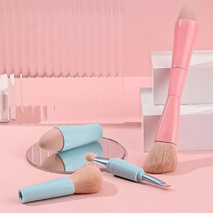 4-in-1 Multifunctional Detachable Makeup Brush Set - Portable Beauty Tools - Wnkrs