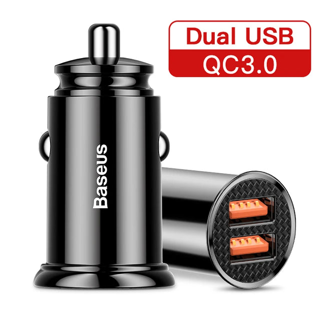 Cargador de coche USB de doble puerto de 30 W