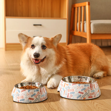 Cuenco de agua y comida para mascotas de acero inoxidable antivuelco