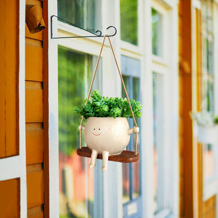 Jardinière murale en forme de pot de fleurs avec face pivotante