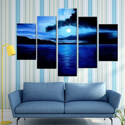 DIY 5D Moon Night Landscape Diamond Embroidery Painting Full Drill Round Diamond Picture Cross  Kit Home Decor Painting - Wnkrs