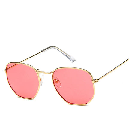 Unisex Fashion Mirror Hexagon Sunglasses - Wnkrs