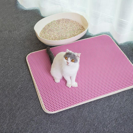 Foldable Waterproof Cat Litter Mat – Double-Layer EVA Litter Catcher