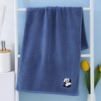 Toalla facial de algodón con bordado de panda: toalla de baño absorbente y suave