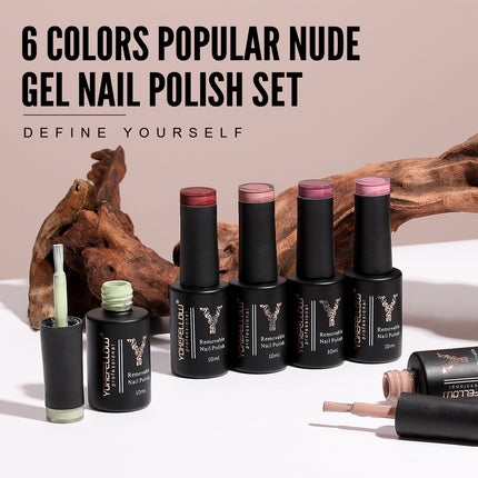 Juego de esmaltes de uñas en gel color nude de 10 ml - Colección otoño