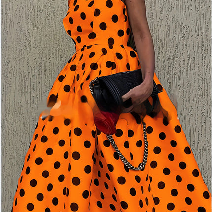 Women's Sleeveless Polka Dot Dots Dress