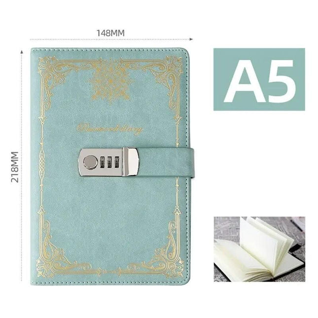 A5 Creative Notebook with Lock - 200 Pages Diary Book for School and Office - Wnkrs