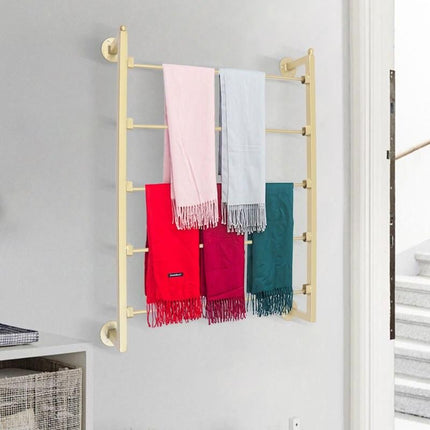 Gold 5-Tier Wall Mounted Scarf & Accessory Organizer Rack - Wnkrs
