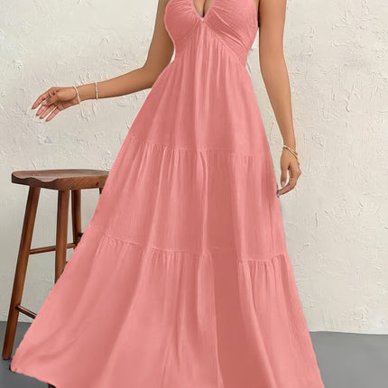 Womens Backless Halterneck Dress