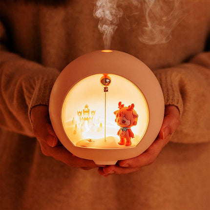 Lampe d'aromathérapie de dessin animé mignon et mini humidificateur d'air USB