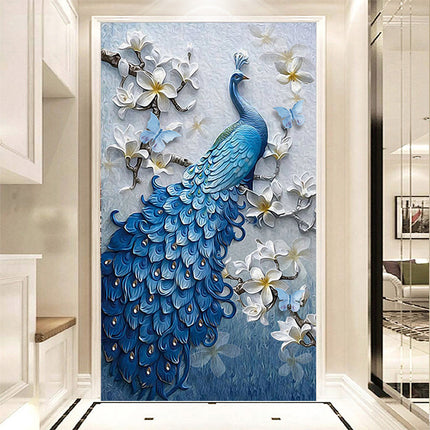 New 5d diamond painting full of peacock blue porch diamond painting - Wnkrs