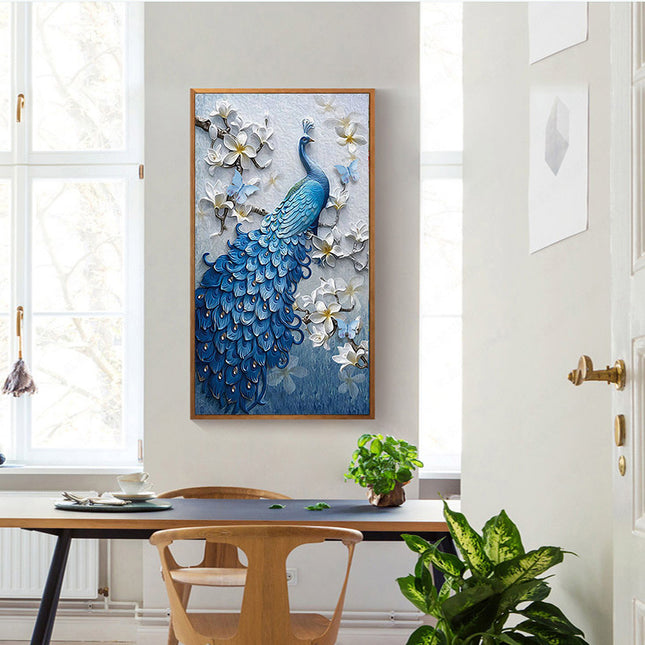 New 5d diamond painting full of peacock blue porch diamond painting - Wnkrs