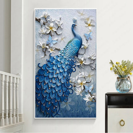 New 5d diamond painting full of peacock blue porch diamond painting - Wnkrs