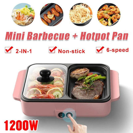 1200W Multifunctional Electric BBQ Grill & Hot Pot - Wnkrs