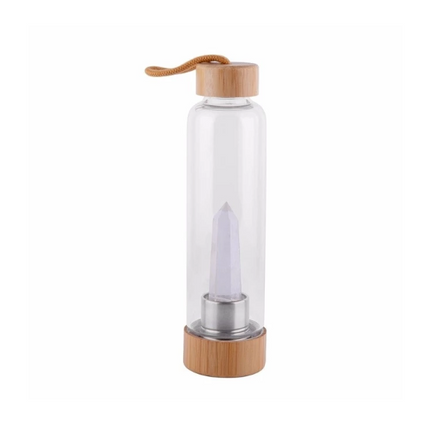 Crystal Infused Elixir Glass & Bamboo Water Bottle - Wnkrs