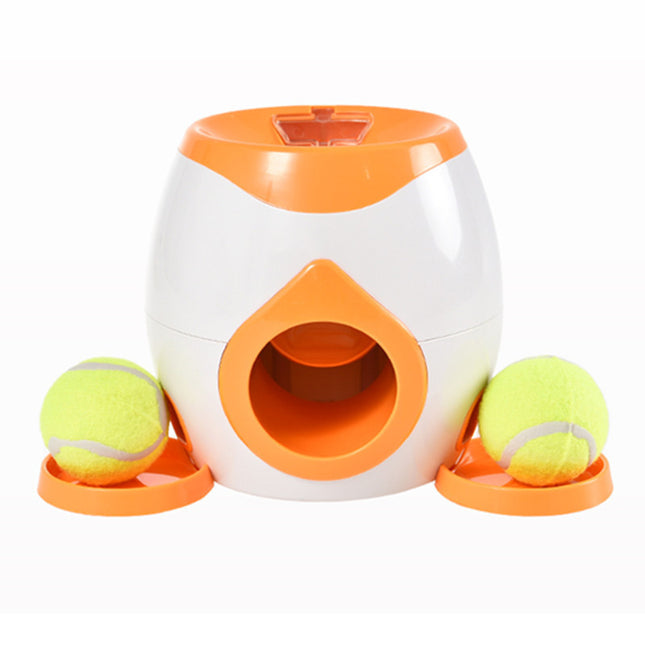 Jouet interactif 2 en 1 pour chien avec lanceur de tennis et distributeur de friandises