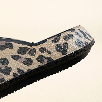 Sandalias cómodas con estampado de leopardo para mujer de verano