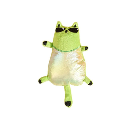 Muñeco de peluche con forma de gato y gafas de sol con sonido BB