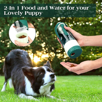 Bouteille d'eau et récipient de nourriture portable 2 en 1 pour chien pour activités de plein air