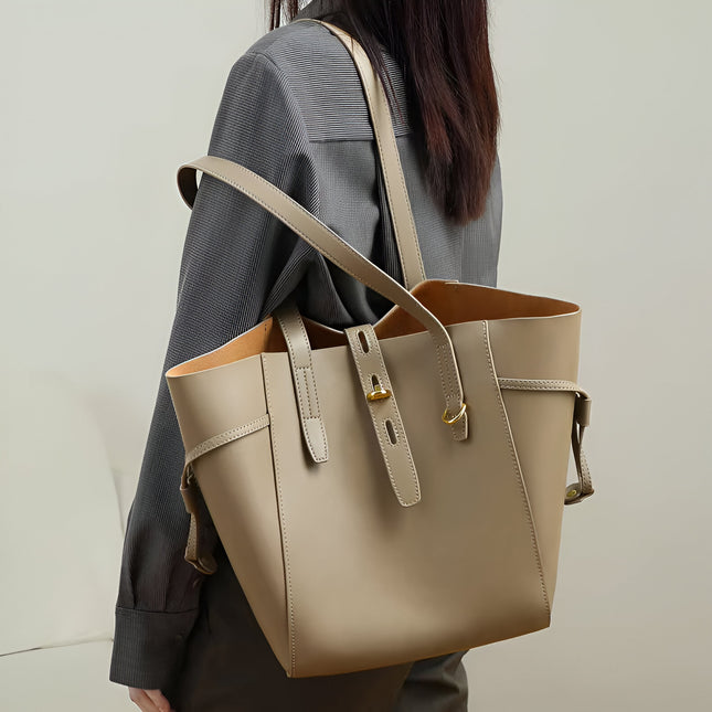 Sac à bandoulière de luxe en cuir véritable de grande capacité