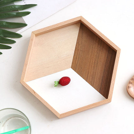 wooden tray wooden plate hexagon - Wnkrs