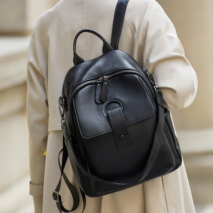 Sac à dos élégant en cuir véritable pour femme