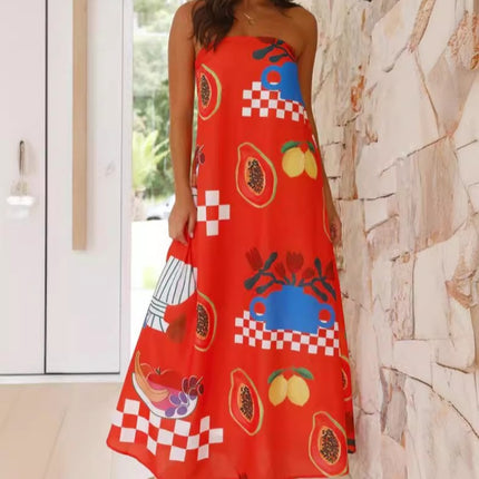 Tube Top Large Swing Dress Fashion Vacation