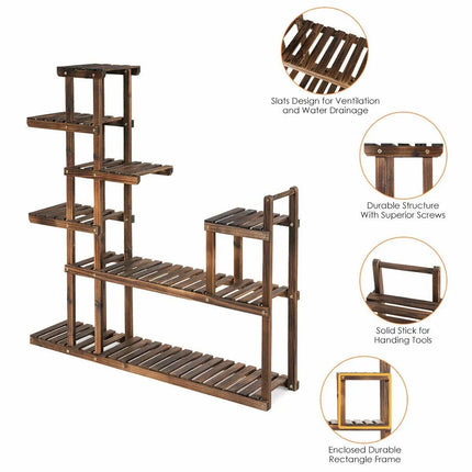 Eco-Friendly 7-Tier Solid Wood Plant Stand - Wnkrs