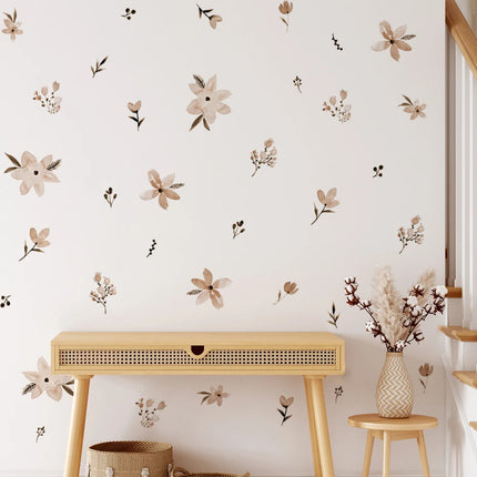 Pegatinas de pared con acuarela y motivos florales bohemios