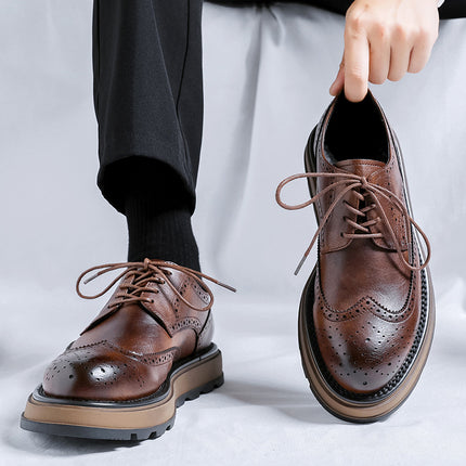 Mocasines de cuero estilo vintage británico para hombre