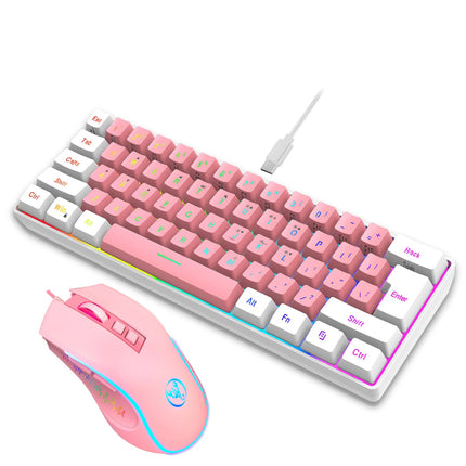 Ensemble clavier et souris de jeu filaire RGB à 61 touches