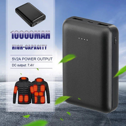 10,000mAh Portable Power Bank for Heated Clothing and Electric Heating Gear - Wnkrs