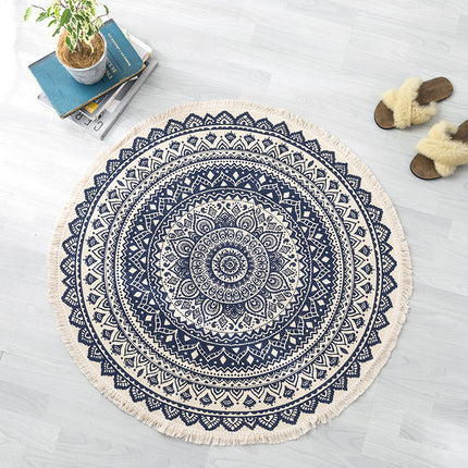 Ethnic style round carpet floor mat - Wnkrs