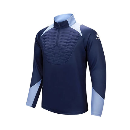 Suéter deportivo acolchado con media cremallera para hombre: suéter de entrenamiento con colores en contraste