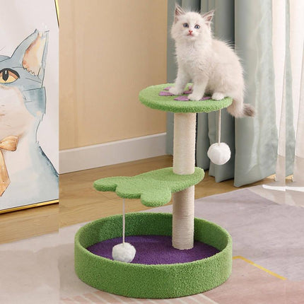 Arbre à chat et griffoir de luxe avec jouets en boules de laine