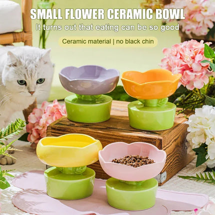 Gamelle pour chat en céramique en forme de fleur