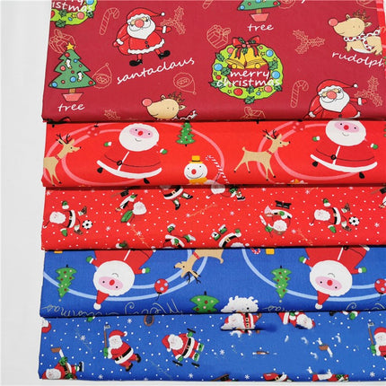 Red Santa Cotton Twill Cotton Cartoon Bed Clothing Fabric - Wnkrs