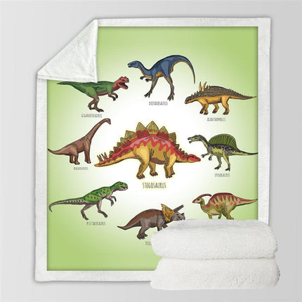 Kids Children Dinosaur Fluffy Soft Cotton Blanket Jurassic Cartoon Boys Girl Throw Blankets For Beds Home Textile Bedding Outlet - Wnkrs