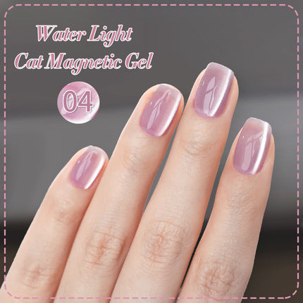 Esmalte de uñas en gel magnético con forma de gato y cuentas de cristal brillantes