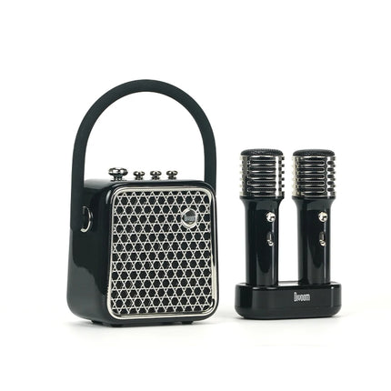 Portable Bluetooth Speaker with Dual Karaoke Microphones