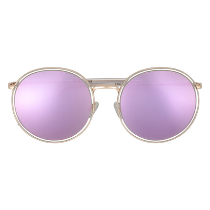 Oversized Metal Round Sunglasses for Women - UV400 Protection