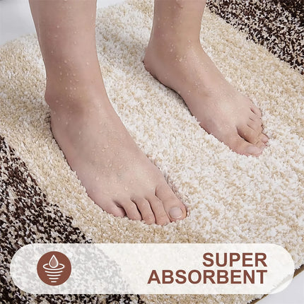 Tapis de bain absorbant en microfibre de luxe - Tapis de salle de bain antidérapant en peluche