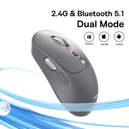 Rechargeable Wireless Bluetooth Mouse with OLED Display - Ergonomic Dual Mode Design