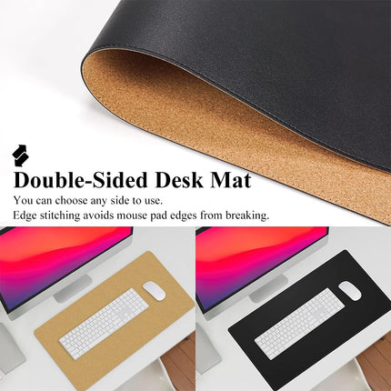 Double-Sided Cork Leather Desk Mat