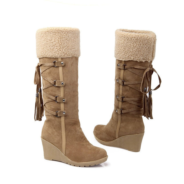 Women's Winter Fur-Trim Suede Boots